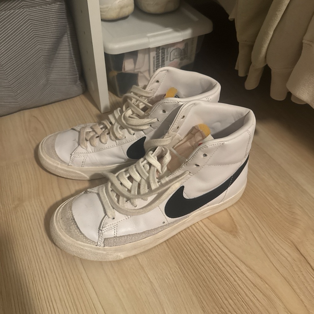 Nike White and Black High-Top Sneakers